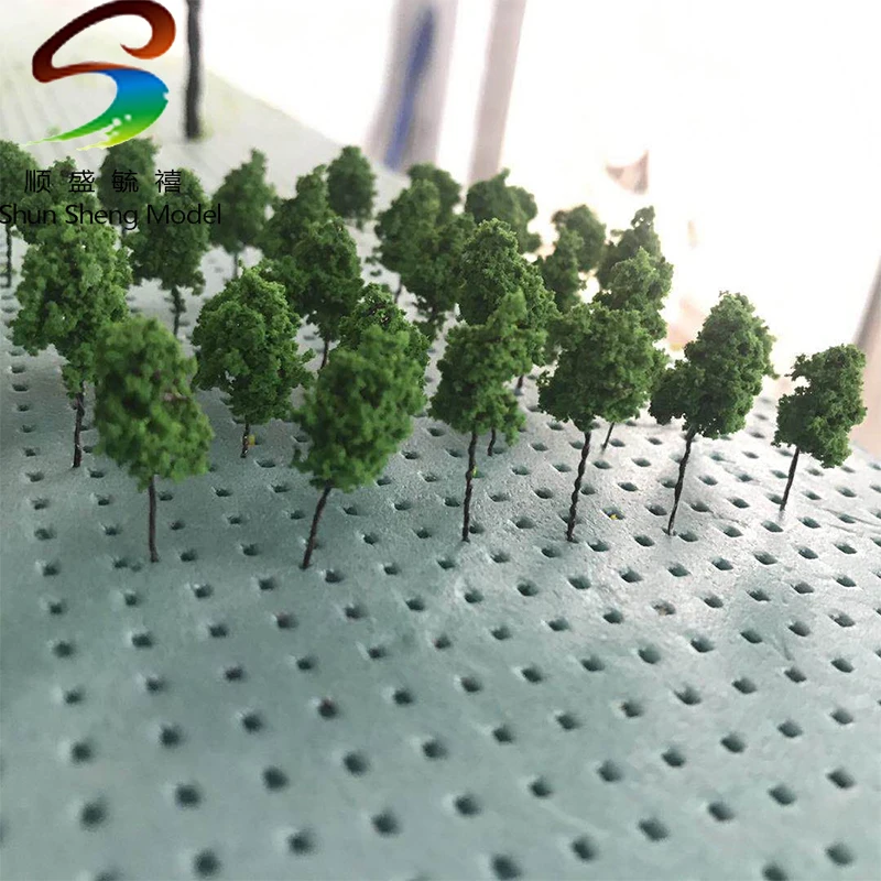 100pcs H:25mm Mini   Pine Tree  Scale Model Wire middle Green Color Tree For Train Layout Set