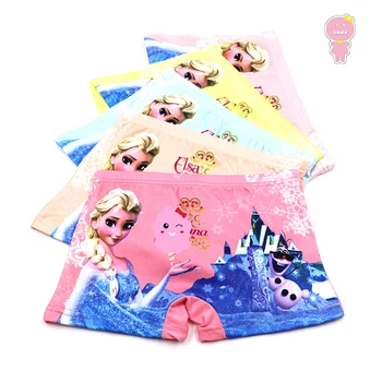 

5 pcs/lot cotton girls boxer kids panties children underpants baby briefs toddler underwear anna elsa cartoon 3 to 10 Yrs