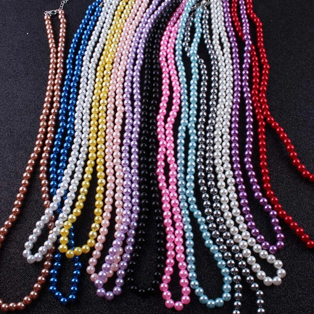 JIOFREE, Винтажные бусины, 8 мм, имитируют блестящая жемчужина, ожерелье, модное жемчужное массивное ожерелье, свадебное украшение для женщин