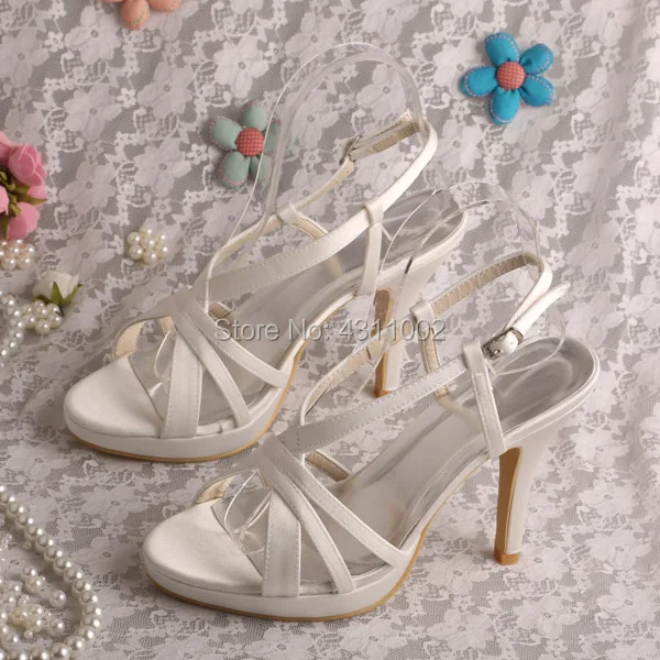 

Wedopus High Heel Wedding White Shoes Sandals for Women Summer Sandals with Platform