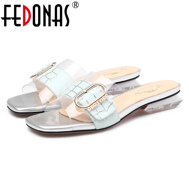 

FEDONAS New Brand Design Beach Slippers Women Elegant Pumps Strange Crystal Heels Summer Sandals Basic Shoes Woman Sweet Sandals
