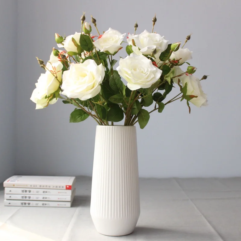 2 Pcs Good quality Rose Spray Free Shipping Silk Artificial Flowers high simulation wedding flowers home decoration 2 Pcs Good quality Rose Spray Free Shipping Silk Artificial Flowers high simulation wedding flowers home decoration