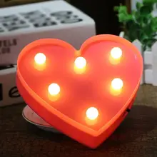 Nights Lamps LED Night Light Romantic 3D Love Heart Marquee Wedding Party Decoration Indoor Decorative