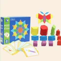 130 шт. деревянные головоломки игры Монтессори развивающие игрушки детские головоломки Обучающие деревянные развивающие игрушки для детей