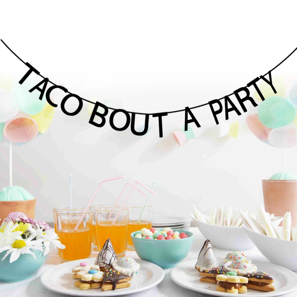 Taco Bout A Party Banner Mexico Theme Party Decorations Bunting Garland Photo Booth Props 300cm/ 9.84 ft Decor