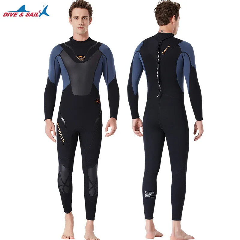 DIVE&SAIL Men Full-body 3mm Neoprene Wetsuit Surfing Swimsuit One-piece Scuba Diving Snorkeling Spearfishing Wet Suit