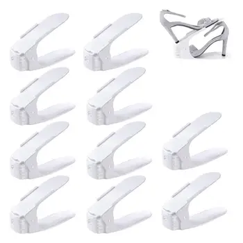 

Practical Boutique Lot DE 10 Adjustable Shoe Support For To Stack Shoes Shoe Organizer Space Saver a Shoes Support Rack Plasti
