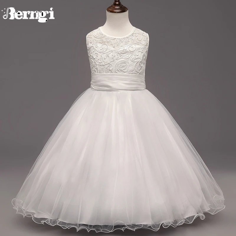2017 Summer Dresses For Girl Lace Flower Girl White Dress Kids Clothing Children s Evening Party