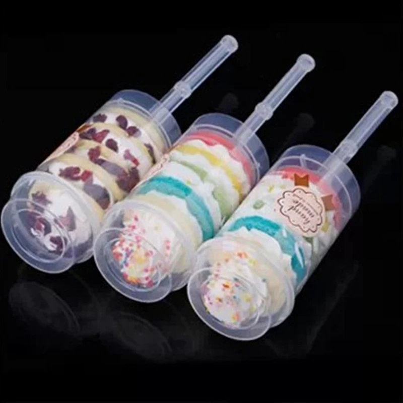 

Practical Ice Cream Cake Pusher Tube Eco-friendly PP DIY Rainbow Cake Pusher Mousse Pushcake Tube Kitchen Baking Tools 2pcs