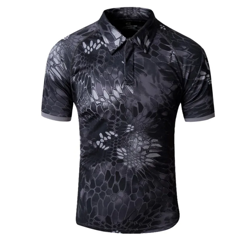 15 Camouflage colors Men's Polo Shirt Tactical Coolmax Breathable Polo