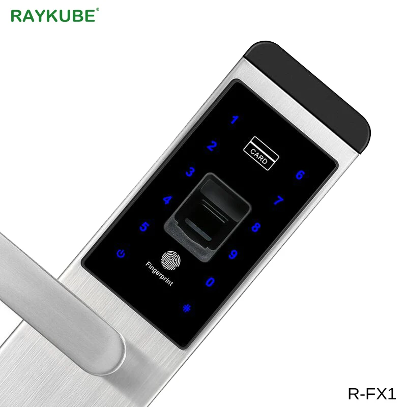 RAYKUBE Fingerprint Lock Digital Electronic Door Lock For Home Anti-theft Intelligent Lock Password & RFID Card R-FX1
