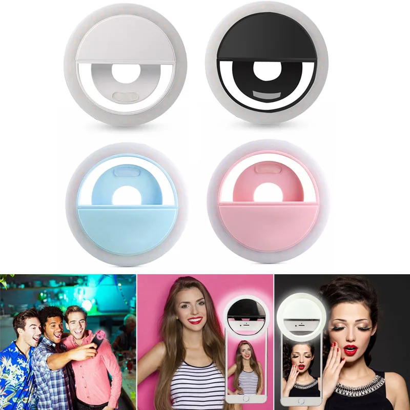 USB Charge Selfie Flash LED Camera Phone Photography Ring Light for Phones Tablets QJY99