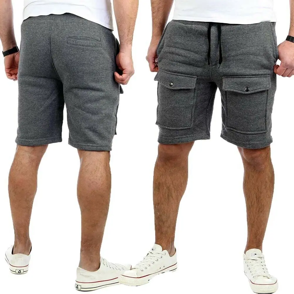 Dark Gray Стиль; модные хитовые летние спортивные мужские шорты для занятия баскетболом шорты для бега однотонные брюки Повседневное с карманом тренировки - Цвет: Dark Gray