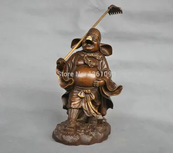 

xd 00328 12'' China Mythology Pig God Zhu Bajie Pure Bronze Statue