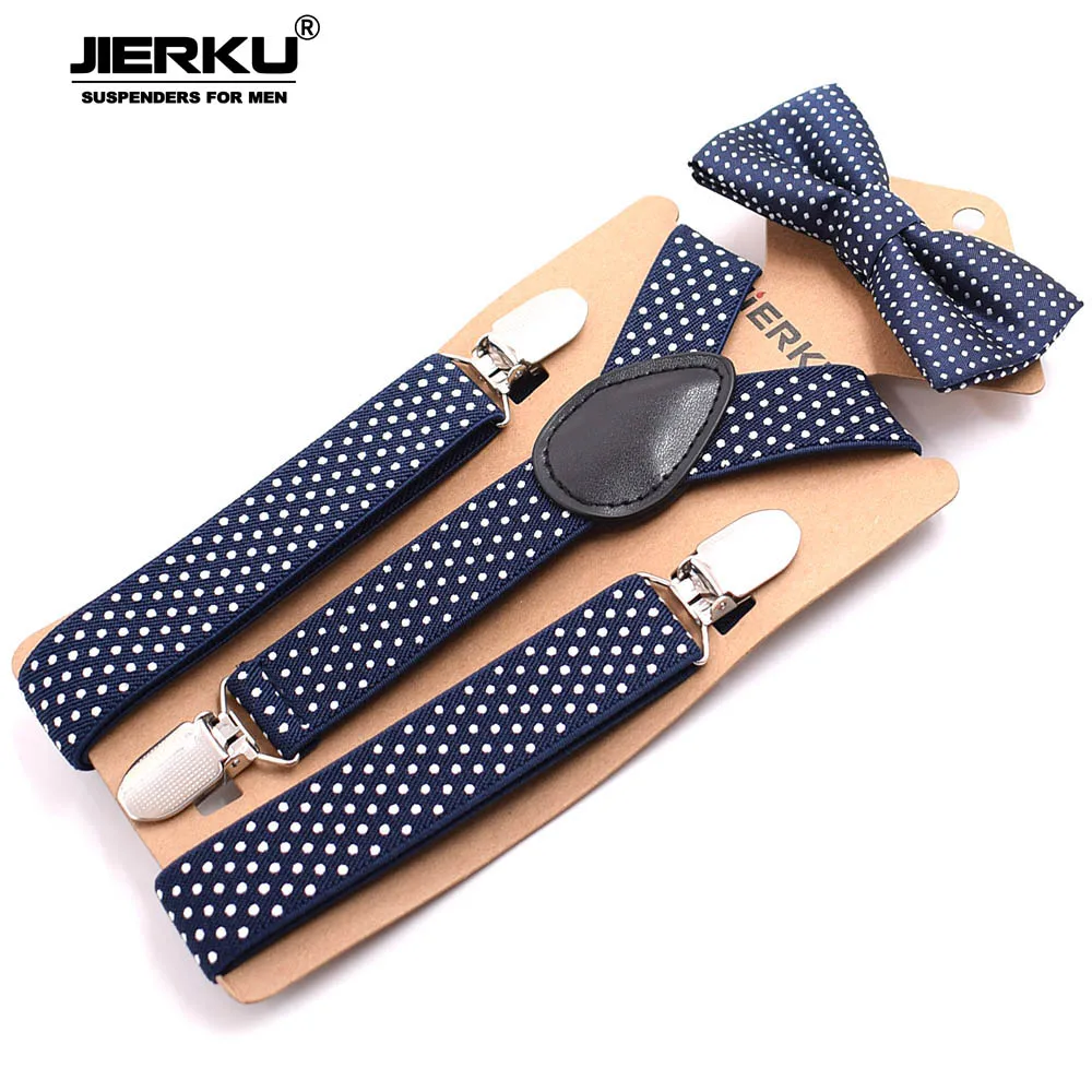 

JIERKU Suspenders Kid's Braces Baby Suspenders with Bow Tie 3Clips Suspensorio Fashion Trousers Strap 2.5*65cm