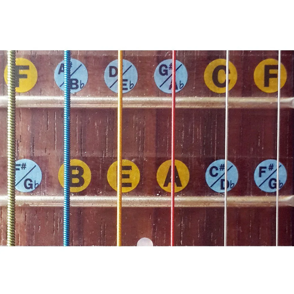 2Pcs Guitar Fretboard Stickers 6 String Note Labels Guitars Fret Scale