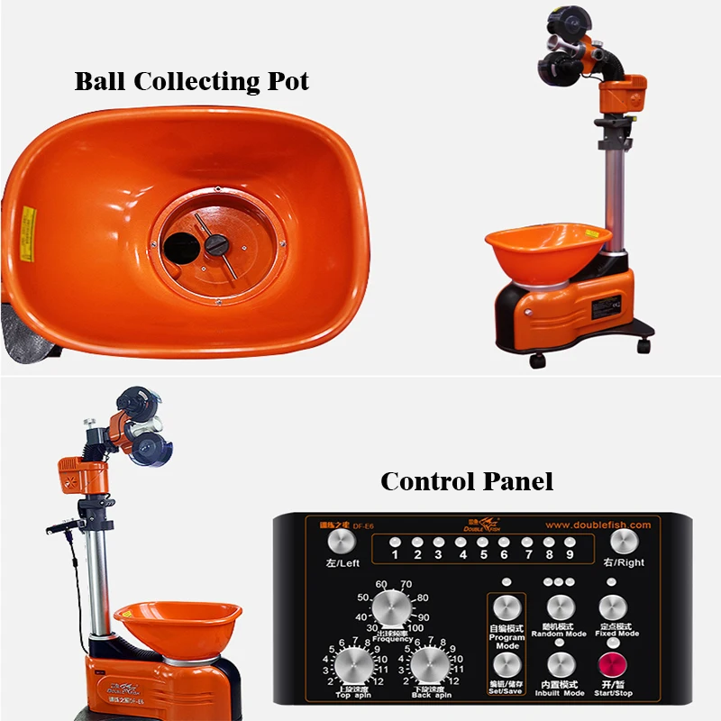 Оригинальный двойной рыбы E6 программа Настольный Теннис Робот пинг-понг Служить Машины 36 спинов домашнего обучения для V40 + мяч с собирать Net
