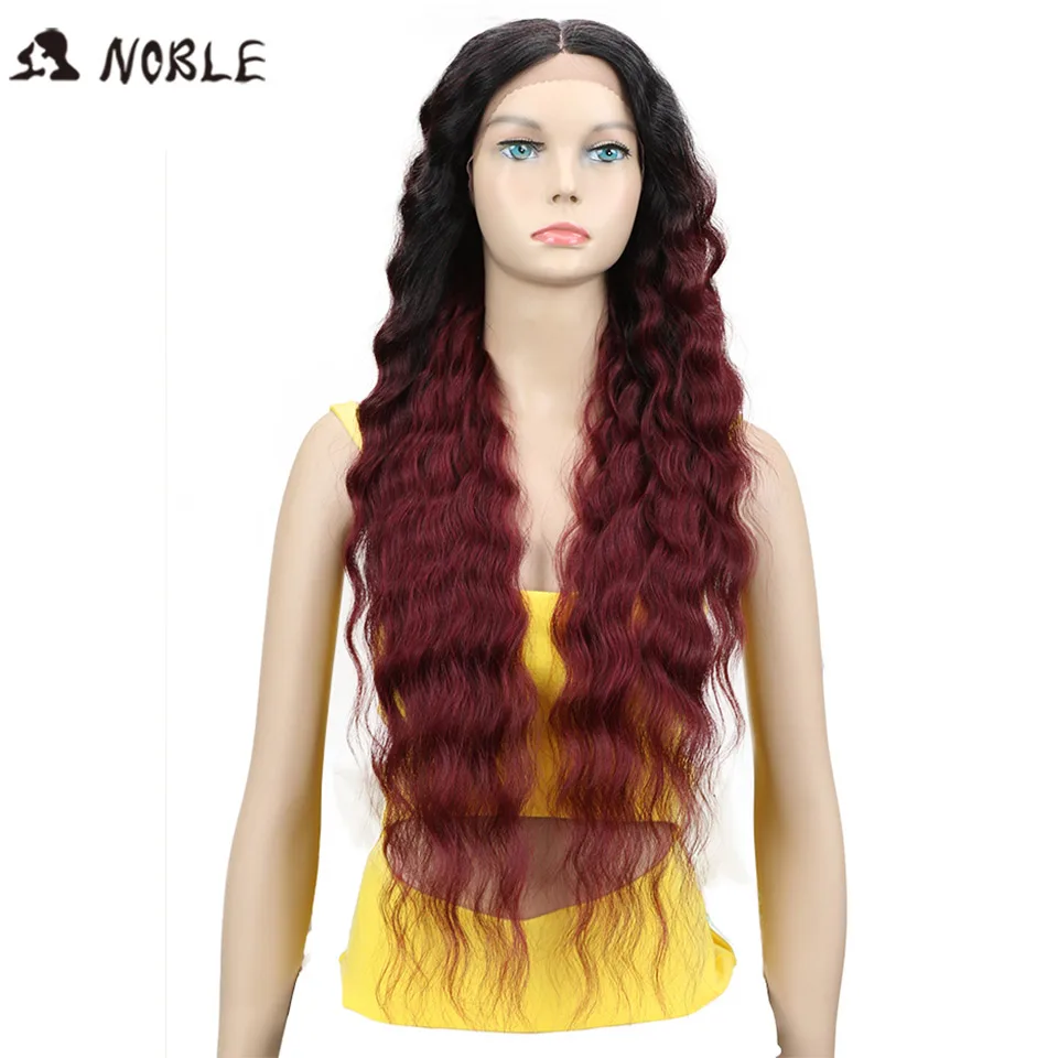 Благородные волосы на кружеве Омбре блонд парик 30 дюймов длинные волнистые темный корень синтетические парики для черных женщин 2 цвета доступны