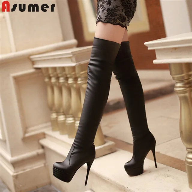 $US $19.76 ASUMER large size 34-46 over the knee boots platform ladies shoes women boots sexy thin high heels 