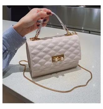 

2019 New Plaid Fashion Female Bag PU Leather Women Fashion Handbags Tote Bag Stone Shoulder Messenger Clutch Girls Party Clutch