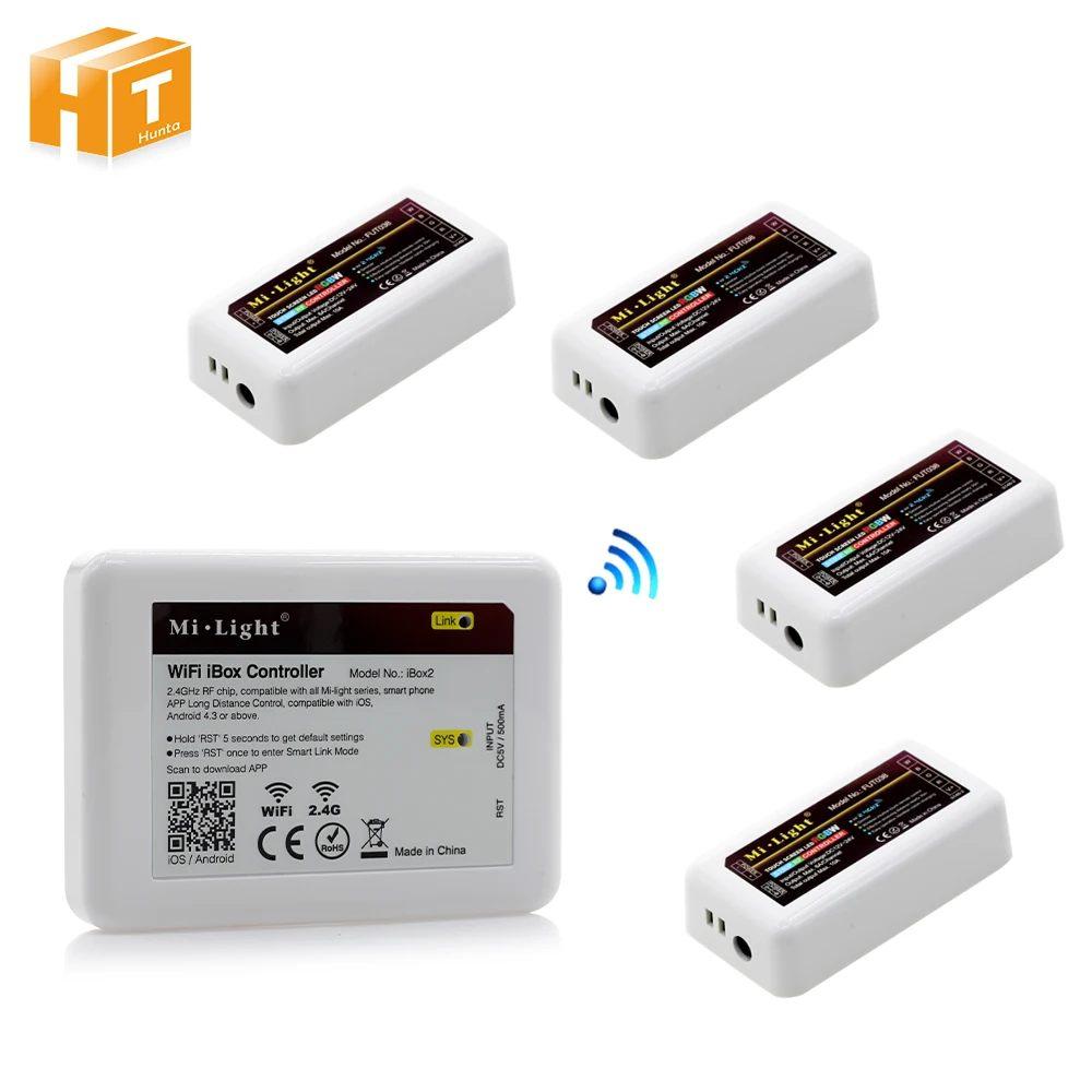 Mi Light WiFi iBox2 Controller 2.4G Hz + 4 * 2.4G RF RGB/RGBW/RGBWW/Color Temperature/Dimmer Brightness Strip Controller