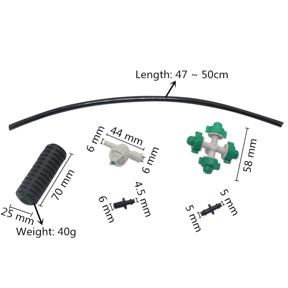 Висит крест насадка распылителя Парниковый Сад увлажнения аэрозольный распылитель с анти-капельная, 50 см 4/7 мм шланг комплект из 2 предметов