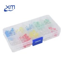 200 шт./лот, 3 мм, 5 мм, светодиодный комплект с коробкой, разноцветный, красный, зеленый, желтый, синий, белый светильник, диод, ассортимент 20 шт., каждый