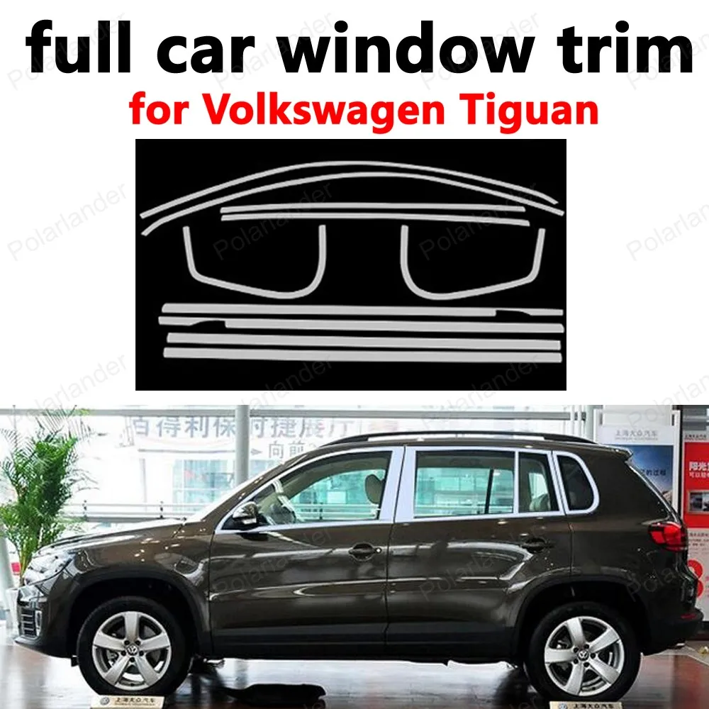 

for Volkswagen Tiguan Car Exterior Accessories Styling full Window Trim Stainless Steel Decoration Strips with column