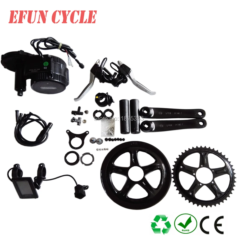 

Free shipping SONDOR ebike conversion kit 8FUN BBS02 48V 500W mid motor kits with 48V 12.8Ah Lithium ion ebike down tube battery