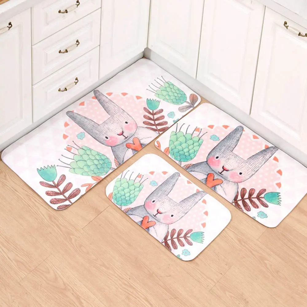 Cartoon Soft Kitchen Mat Absorption Bathroom Carpet Rug Home Living Room Kitchen Door Floor Mat for Toilet Non-slip - Цвет: G