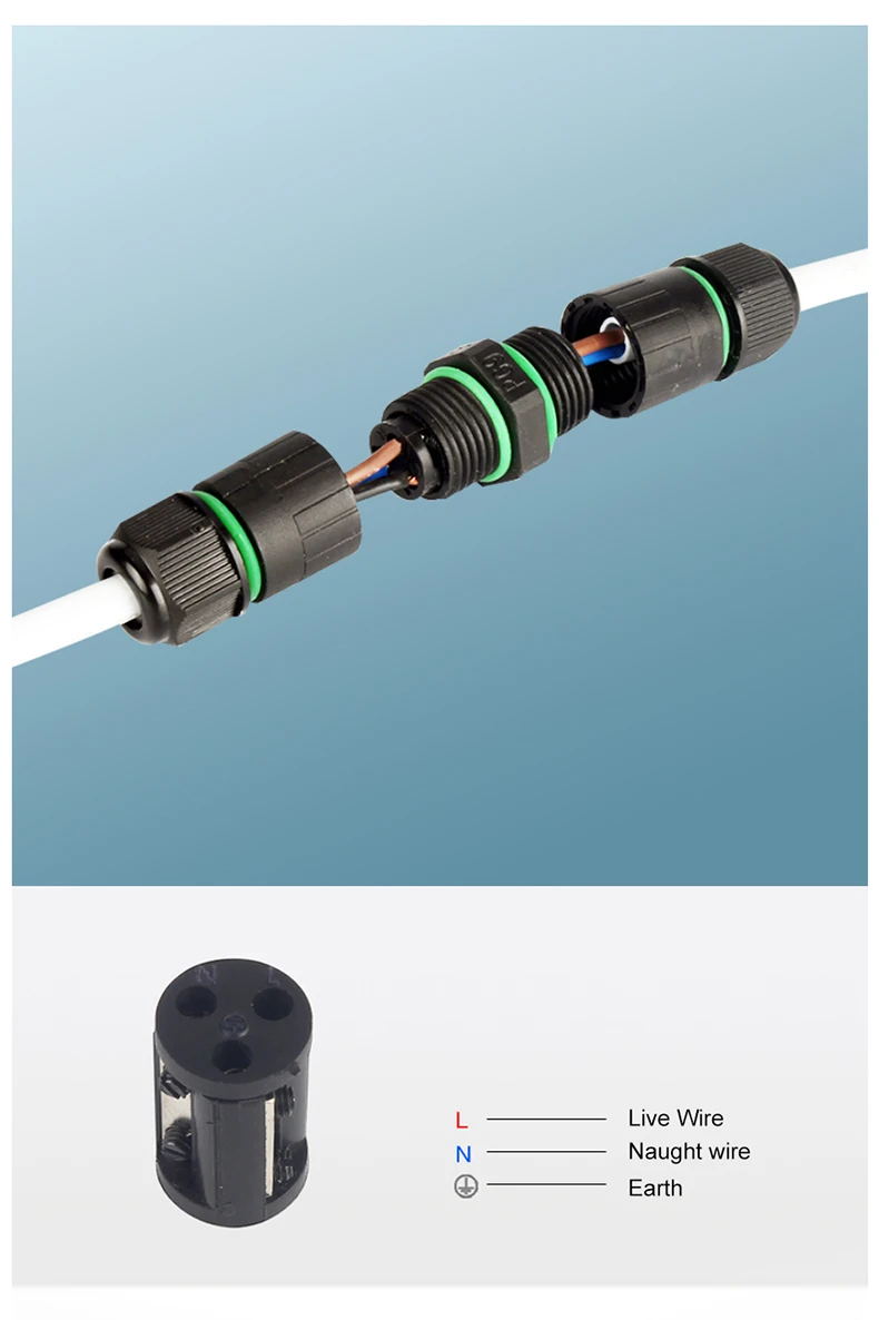 10 шт. Водонепроницаемый IP68 Разъем 3-контактный IP68 в течении 3-7 мм 250 V& 10A электрическая кабельная проводка солнечный, садовый, наружный герметичная распределительная коробка 3pin