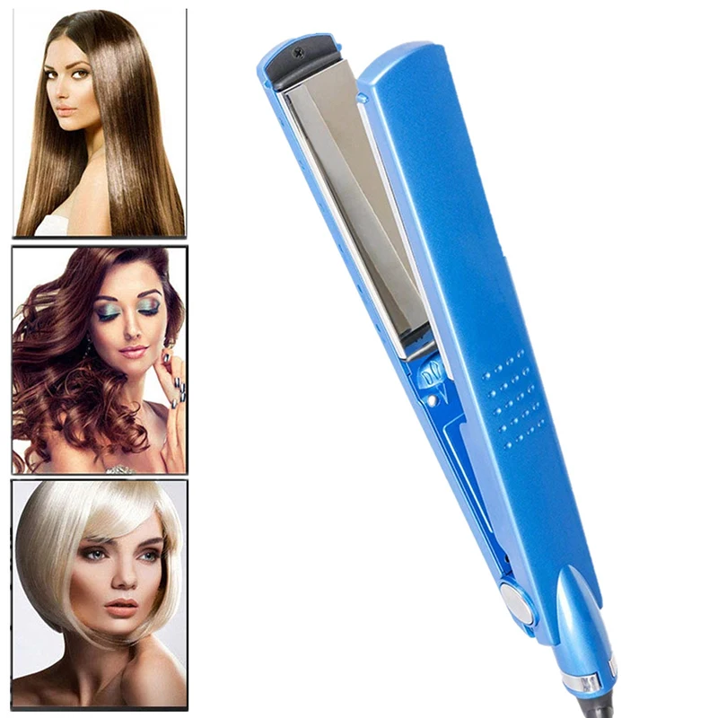 Нано титановый выпрямитель для волос плоский утюжок Электрический Выпрямитель для волос щетка для завивки волос щипцы для завивки быстрый нагрев салонный инструмент для стайлинга