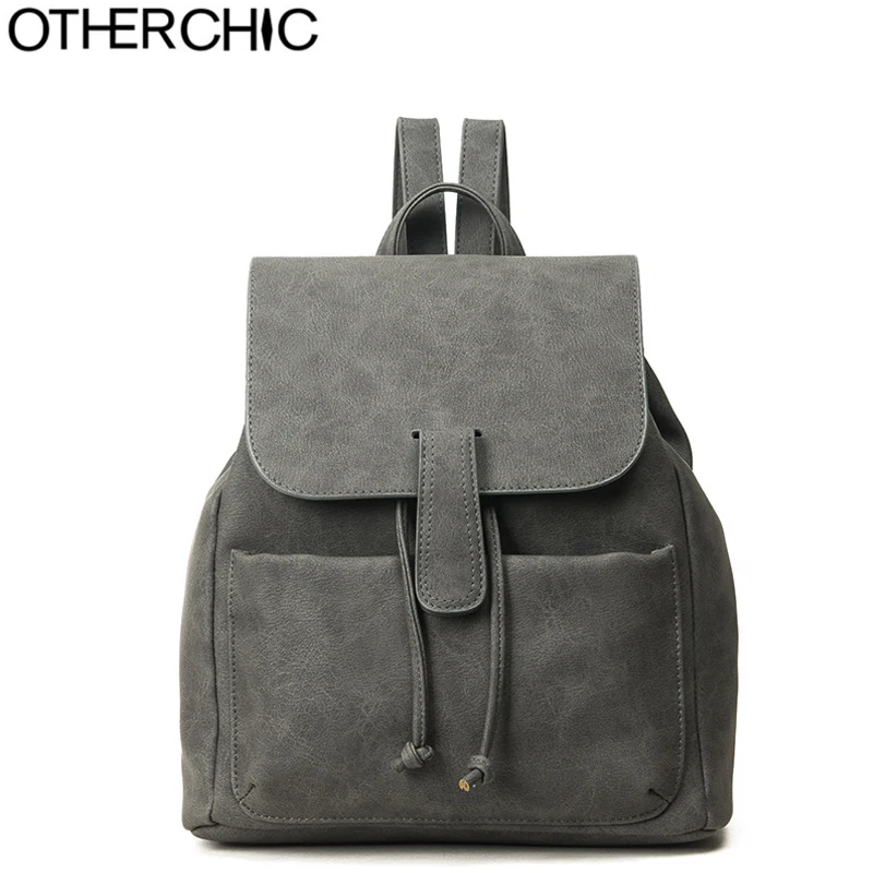 OTHERCHIC Fashion Women Backpack Preppy Style School Bags For Girls Drawstring Backpack Haversack Sac A Dos