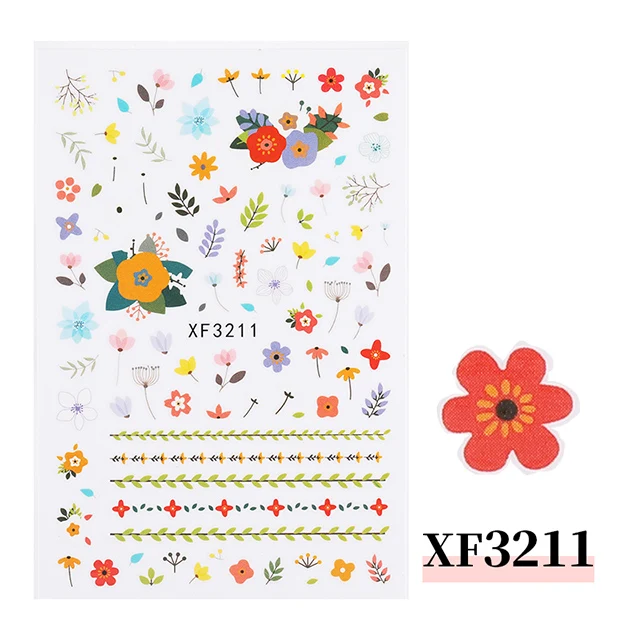 10 тип Модный водонепроницаемый стикер для дизайна ногтей Клей Лавандовый цветок алфавит любовь 3D Маникюр украшение обертывания ногти Советы Наклейка - Цвет: Style 8-XF3211