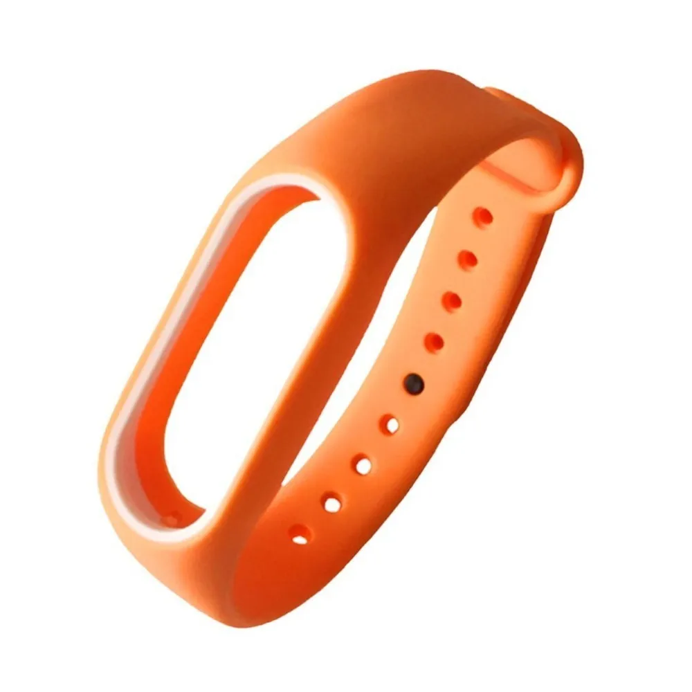 Предварительно mi um сменный ремешок на запястье с двумя цветами уникальные умные часы замена для Xiaomi mi Band 2 - Цвет: Orange White
