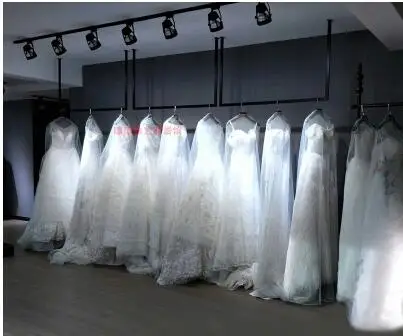 Vintage clothing store double row island floor clothes rack. Display rack. Men's and women's clothing store iron art shelf.75