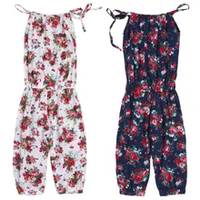 Летняя одежда для маленьких девочек; гамак с цветочным узором; комбинезон без рукавов; брюки; комбинезон; одежда; подарок на день рождения