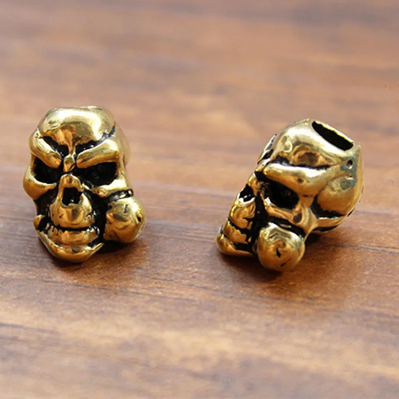 

1PC Deformity Ugly Man Skull Brass Knife Beads Lanyard Pendant Paracord Umbrella Rope Necklace Bracelet DIY Pendant Accessories