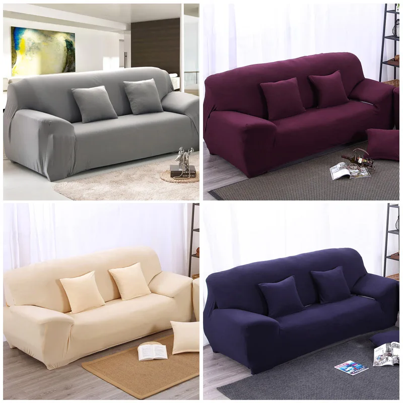 

Soild Color Sofa Cover Tight All-inclusive Stretch Sofa Couch Slipcover Cover Protector housse canape slipcover 1/2/3/4 seater