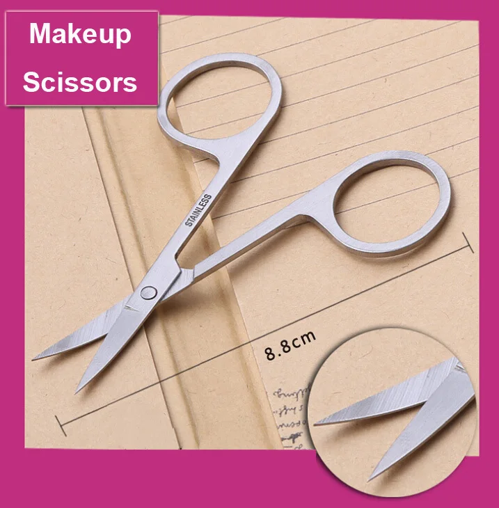 

10PCS Beauty Makeup Tool Small Eyebrow Nose Hair Manicure Pedicure Scissors Stainless Steel Eyebrow Scissors for Makeup