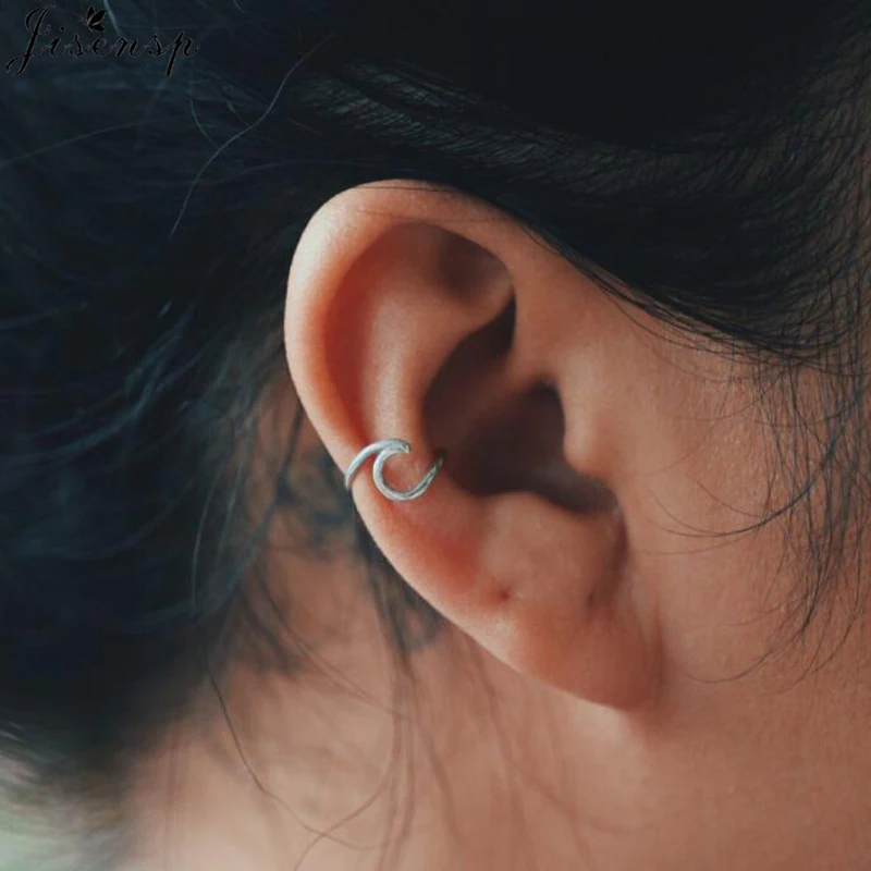 

Jisensp Punk Waves Ear Climbers Earrings for Women Stud Earrings Ear Crawler Bohemian Cute Earing Piercing Earings pendientes