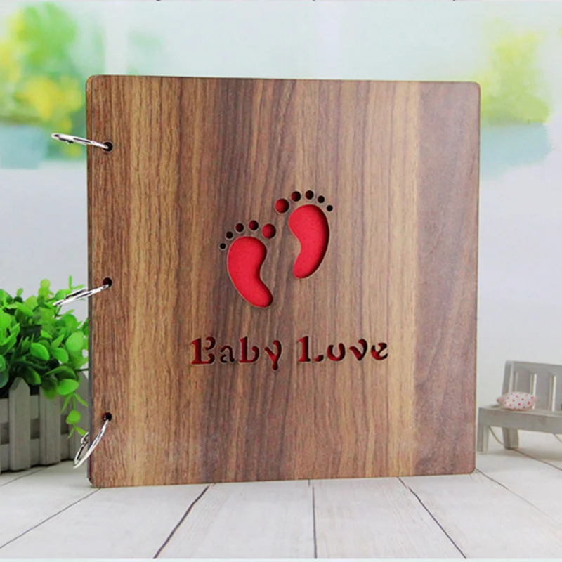 

16 Inch Black Cardboard Wood Creative Handmade Loose-leaf Scrapbook Albums Commemorative Baby Photo Album Wedding Photo Album