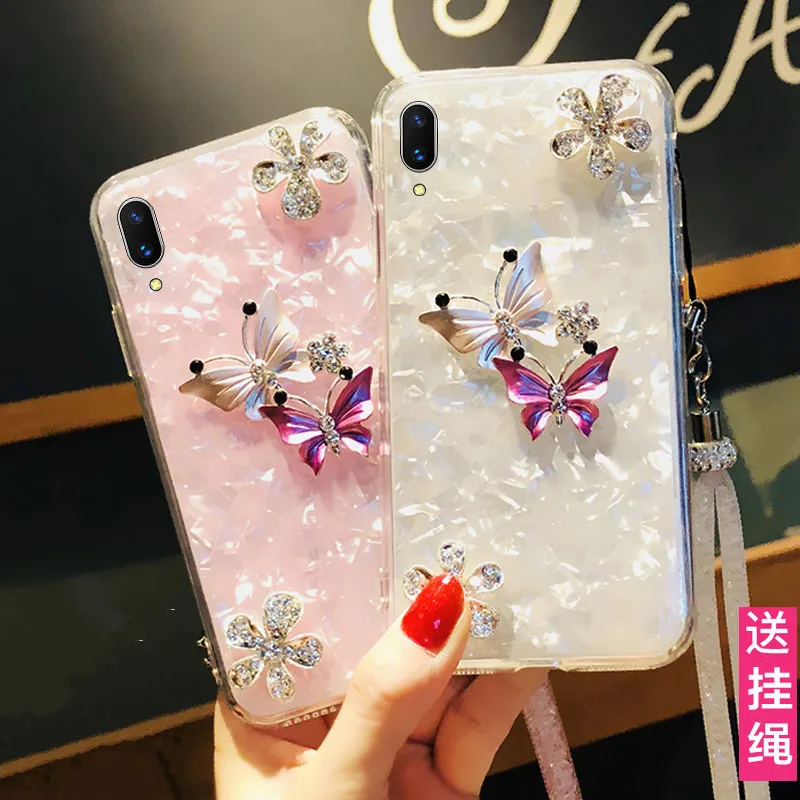 

Diamond Butterfly Flower Crystal Soft Case Cover For iPhone XS Max XR X 8 7 6 6S Plus Samsung Galaxy Note 9 8 S9 S8 Plus S7 Edge