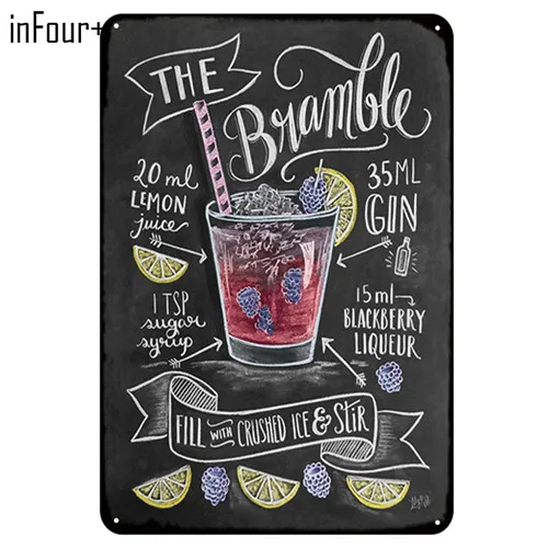 [InFour+] MOJITO CUBA LIBRE Коктейльные металлические вывески домашний декор винтажные оловянные вывески для паба домашние декоративные тарелки металлический знак настенные таблички - Цвет: MPA2602