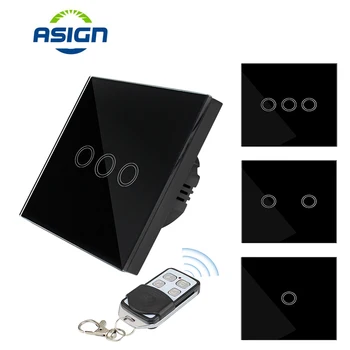 

Smart Home Touch Switch 1/2/3 Gang Wireless Remote Control Touch Switch Smart Sensor Wall Light Switch White / Gold / Black