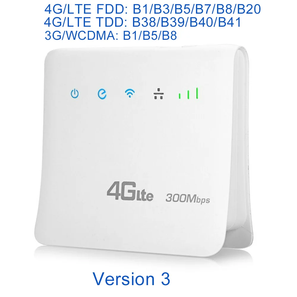 Version 3 Разблокированный 300 Мбит/с Wi-Fi роутер 4G lte cpe мобильный роутер с поддержкой порта LAN sim-карты портативный беспроводной роутер Wifi 4G Роутер - Цвет: Version 3