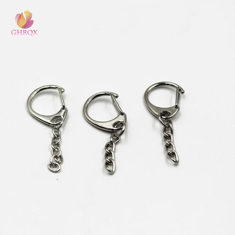 

23MM Zinc alloy C-shaped key chain Key Chain Rhodium Plated Alloy Key Chains Key Rings Keyrings Keychain DIY Jewelry Material