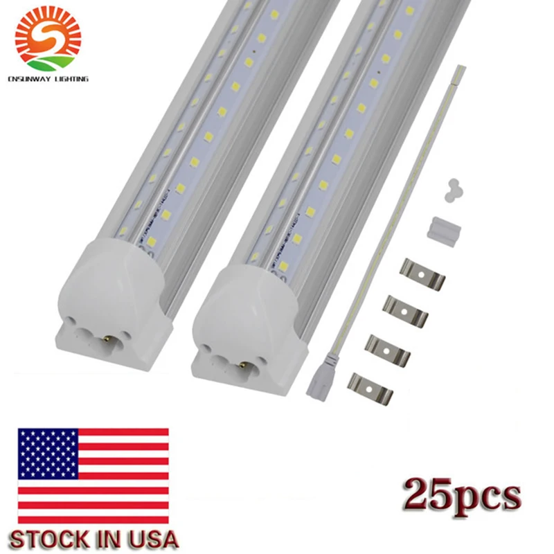 US Stock+Integrated V Shaped Cooler Door 4ft 5ft 6ft 8ft Led Tube Light