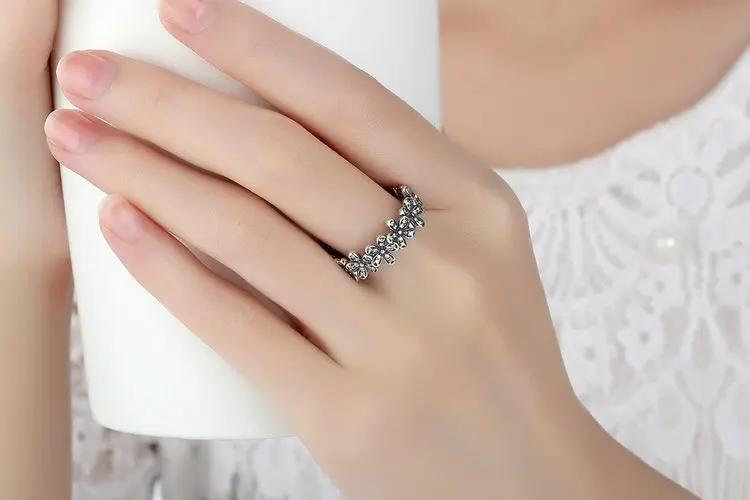 Распродажа бисаер 925 стерлингового серебра Маргаритка цветок палец кольца для женщин модные свадебные украшения Дешевое кольцо ювелирные изделия WER7220
