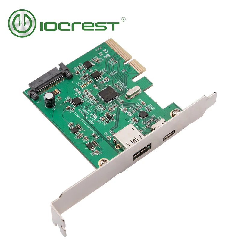 IOCREST PCI Express к USB3.1 USB-C+ USB3.1 type-A плата контроллера до USB3.1 Gen-II 10 Гбит/с супер скорость+ набор микросхем ASM3142